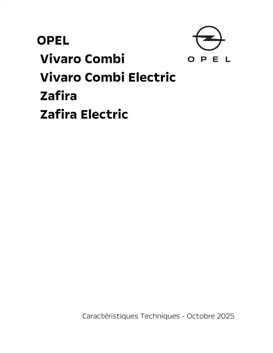 Catalogue Opel à Niort | Opel Zafira et Vivaro Combi | 2025-10-16T00:00:00.000Z - 2025-10-31T00:00:00.000Z