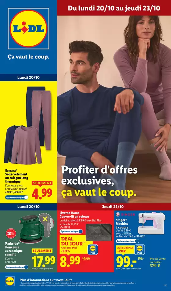 Catalogue Lidl à Nice | Profiter d'offres exclusives, ça vaut le coup | 2025-10-20T00:00:00.000Z - 2025-10-23T00:00:00.000Z