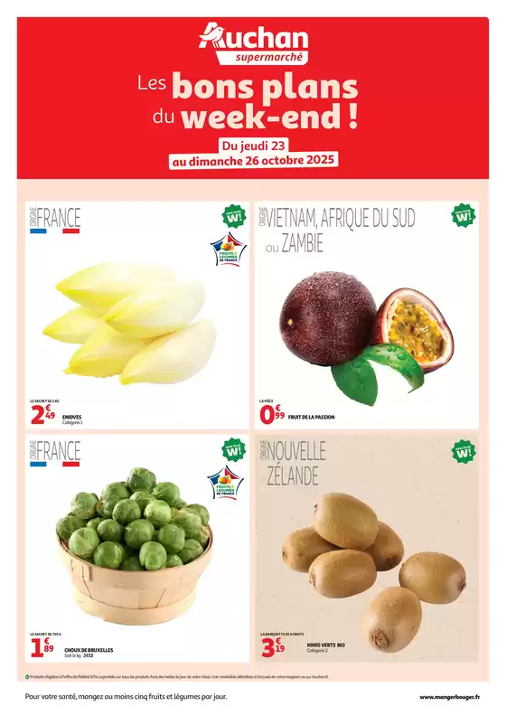 Catalogue Auchan Supermarché | Les bons plans du week-end dans votre super ! | 2025-10-23T00:00:00.000Z - 2025-10-26T00:00:00.000Z