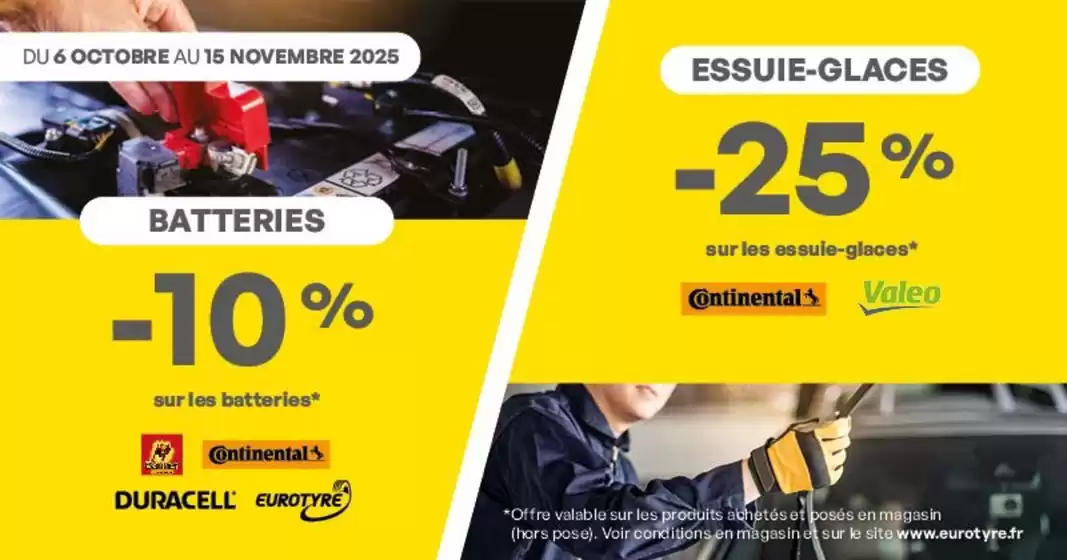 Catalogue  à Saint-Nazaire (Loire Atlantique) | Promotion : Batterie et Essuie-glaces | 2025-10-21T00:00:00.000Z - 2025-11-15T00:00:00.000Z
