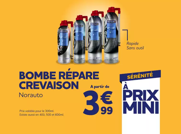 Catalogue Norauto | Bombe anti-crevaison, réparation pneu | 2025-10-22T00:00:00.000Z - 2025-11-30T00:00:00.000Z