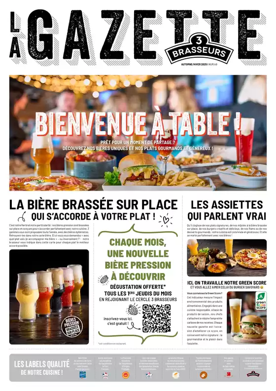 Catalogue Les 3 brasseurs à Tourcoing | AUTOMNE/HIVER 2025 Grand Quevilly | 2025-10-22T00:00:00.000Z - 2026-03-20T00:00:00.000Z