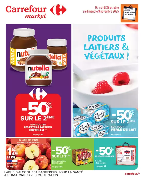 Catalogue Carrefour | PRODUITS LAITIERS & VÉGÉTAUX ! | 2025-10-28T00:00:00.000Z - 2025-11-09T00:00:00.000Z