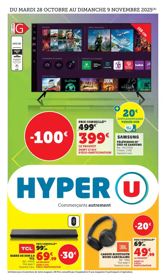 Catalogue Hyper U à Laval | Spécial Image et Son | 2025-10-28T00:00:00.000Z - 2025-11-09T00:00:00.000Z