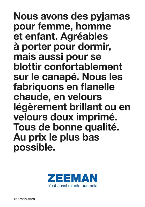 Cette semaine : Ils sont de retour. Des pyjamas chauds pour tout le monde.