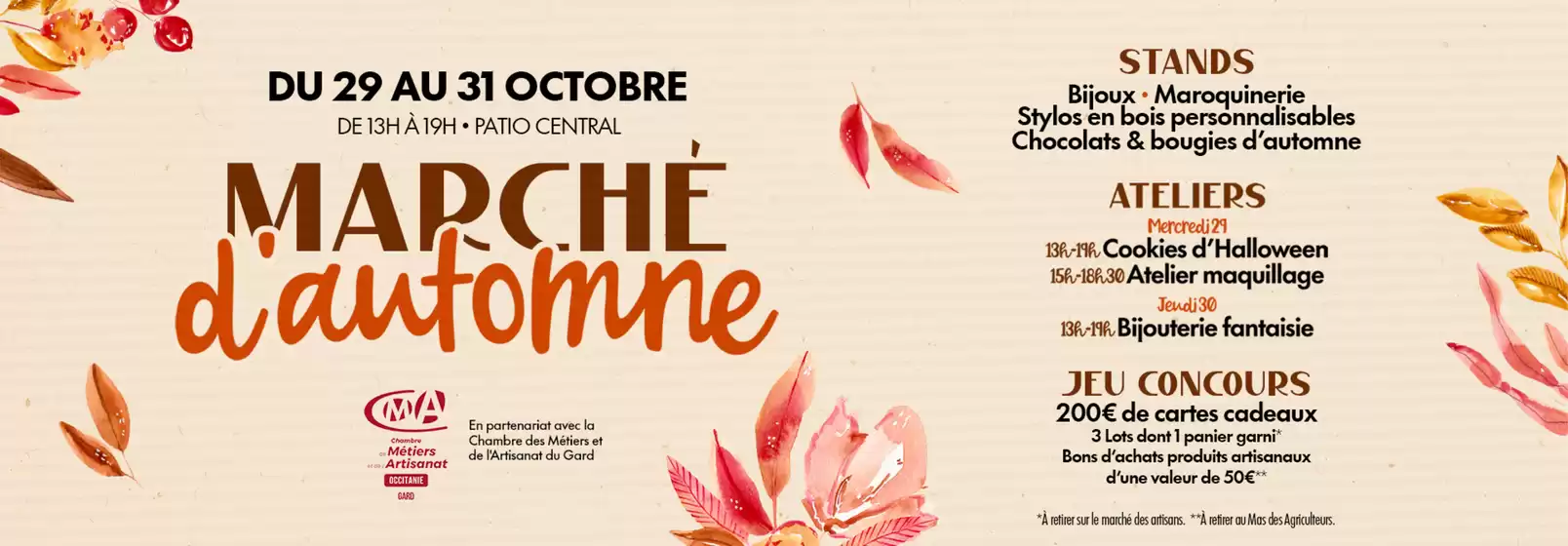 Catalogue  à Bordeaux | L’automne s’installe au Patio central ! | 2025-10-27T00:00:00.000Z - 2025-10-31T00:00:00.000Z