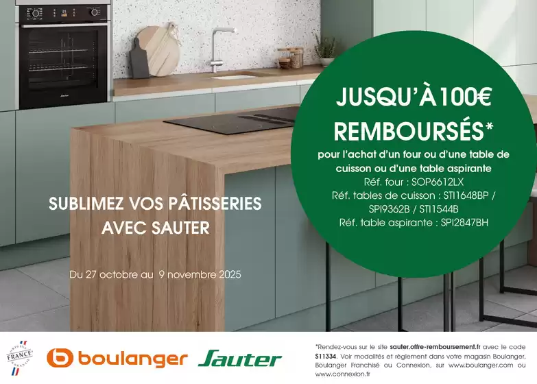 Catalogue Boulanger à Marseille | OFFRE Sauter : jusqu'à 100€ remboursés ! | 2025-10-28T00:00:00.000Z - 2025-11-09T00:00:00.000Z