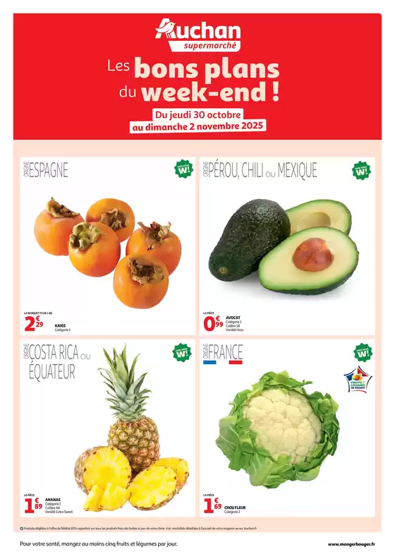 Catalogue Auchan Supermarché à Ottange | Les bons plans du week-end dans votre super ! | 2025-10-30T00:00:00.000Z - 2025-11-02T00:00:00.000Z