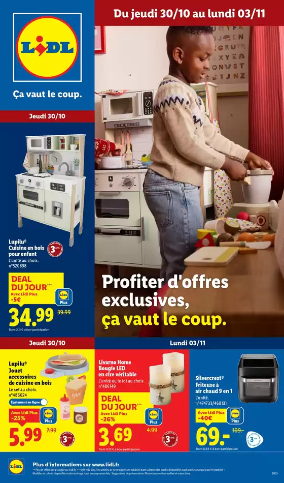 Catalogue Lidl | Profiter d'offres exclusives, ça vaut le coup | 2025-10-30T00:00:00.000Z - 2025-11-03T00:00:00.000Z