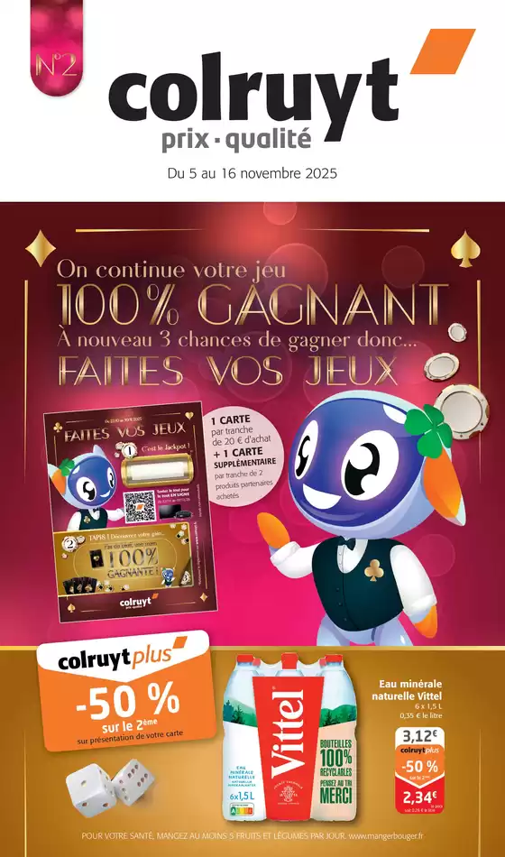 Catalogue Colruyt à Saint-Jean-de-Linières | On continue votre jeu 100% gagnant  | 2025-11-05T00:00:00.000Z - 2025-11-16T00:00:00.000Z