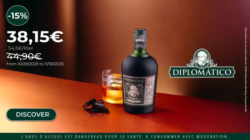 Catalogue Nicolas à La Gaillarde | RHUM VENEZUELA DIPLOMATICO RESERVA EXCLUSIVA | 2025-11-03T00:00:00.000Z - 2025-11-18T00:00:00.000Z