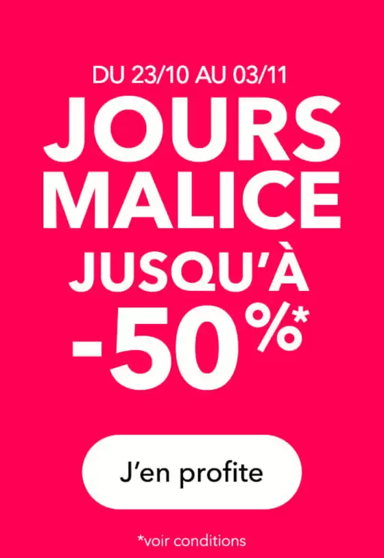 Catalogue Grain de malice à Nice | Jours malice Jusq'à -50% | 2025-11-03T00:00:00.000Z - 2025-11-03T00:00:00.000Z
