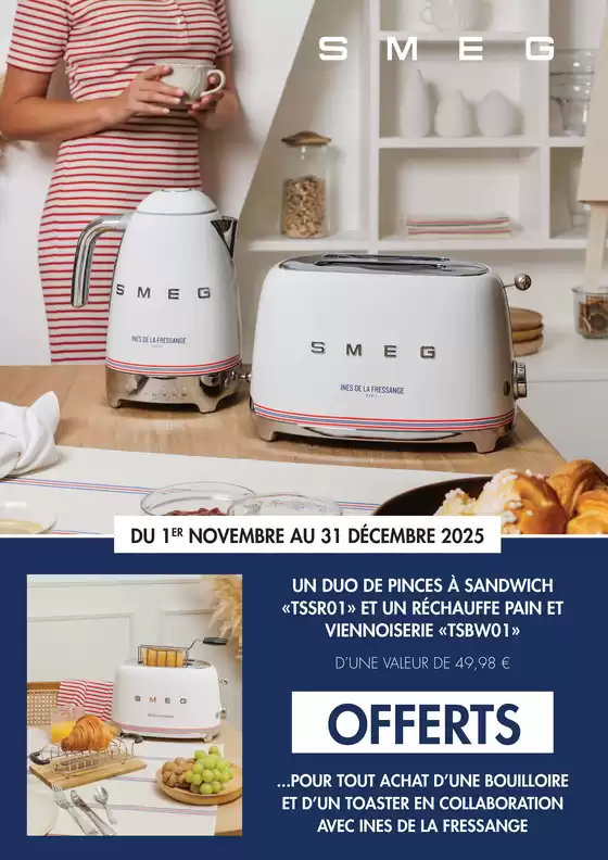 Smeg Duo de pinces et réchauffe pain offerts