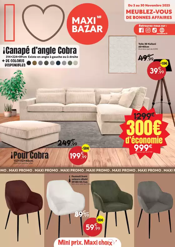 Catalogue Maxi Bazar à Brétigny-sur-Orge |  MAXI PROMO | 2025-11-03T00:00:00.000Z - 2025-11-30T00:00:00.000Z