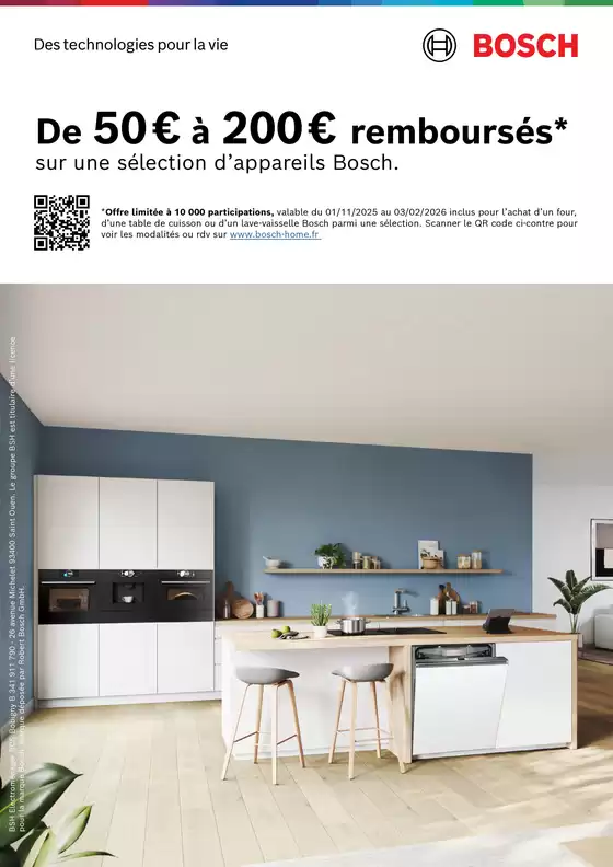 Catalogue Connexion à Auterive (Haute Garonne) | De 50€ 0 200€ remboursés sur une sélection d'appareils BOSCH | 2025-11-03T00:00:00.000Z - 2026-02-03T00:00:00.000Z