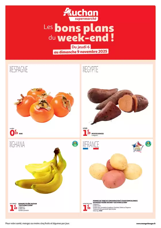 Catalogue Auchan Supermarché | Les bons plans du week-end dans votre super ! | 2025-11-06T00:00:00.000Z - 2025-11-09T00:00:00.000Z