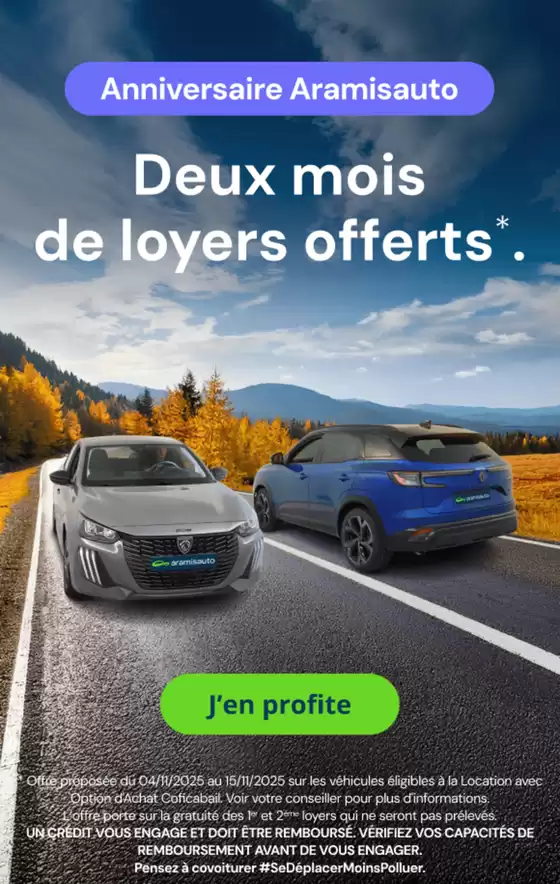 Catalogue Aramis Auto à Nogaro | Deux mois de loyers offerts | 2025-11-04T00:00:00.000Z - 2025-11-15T00:00:00.000Z