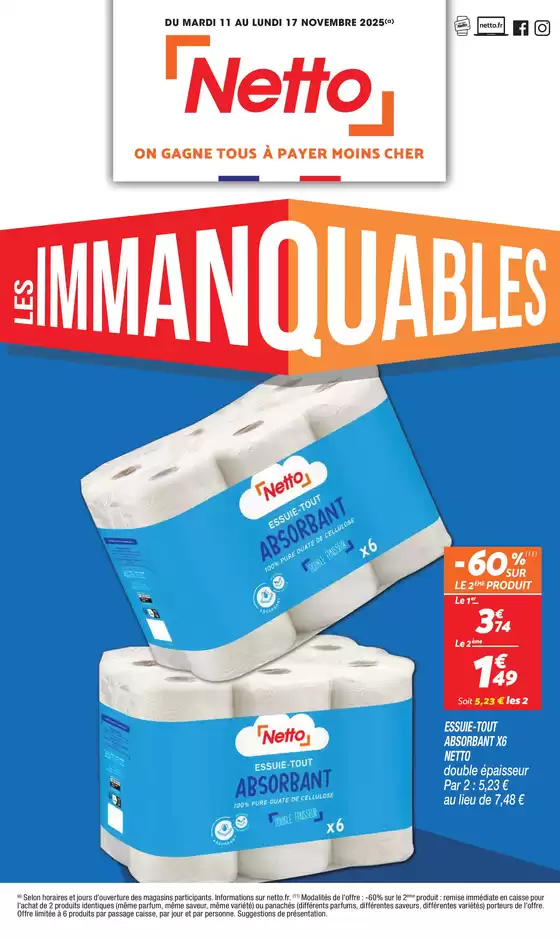 Catalogue Netto à Dreux | Les Immanquables  | 2025-11-11T00:00:00.000Z - 2025-11-17T00:00:00.000Z