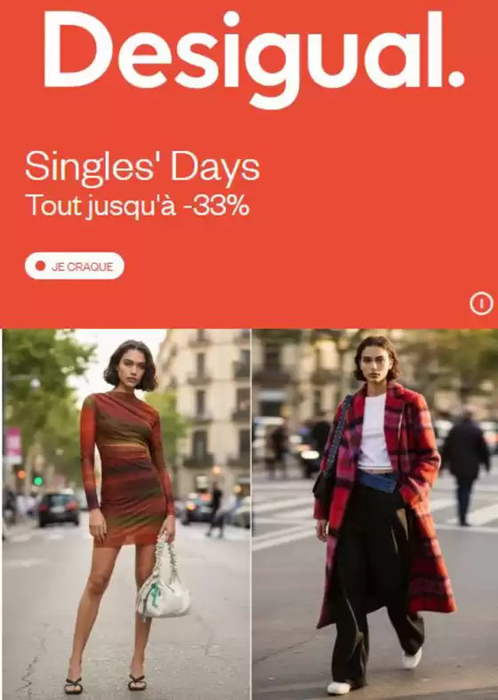 Catalogue Desigual à Tarbes | Singles' Days | Jusqu’à -33 % | 2025-11-10T00:00:00.000Z - 2025-11-30T00:00:00.000Z