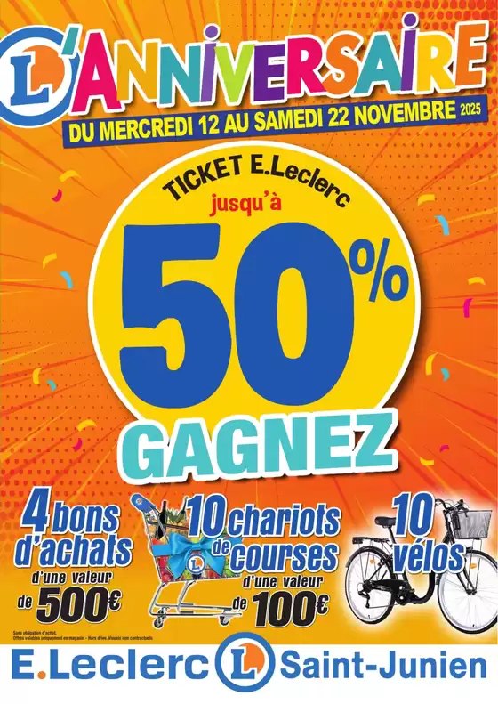 Catalogue E.Leclerc à Craon (Vienne) | ANNIVERSAIRE | 2025-11-12T00:00:00.000Z - 2025-11-22T00:00:00.000Z