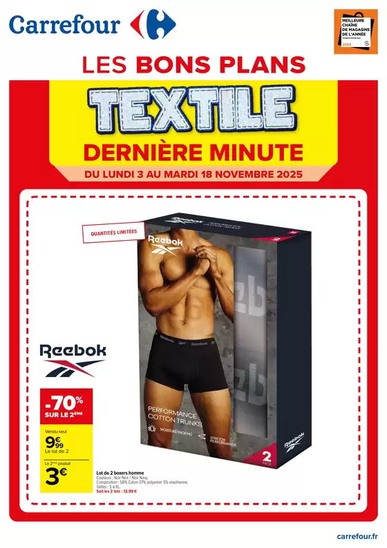 Catalogue Carrefour | LES BONS PLANS TEXTILE | 2025-11-17T00:00:00.000Z - 2025-11-18T00:00:00.000Z