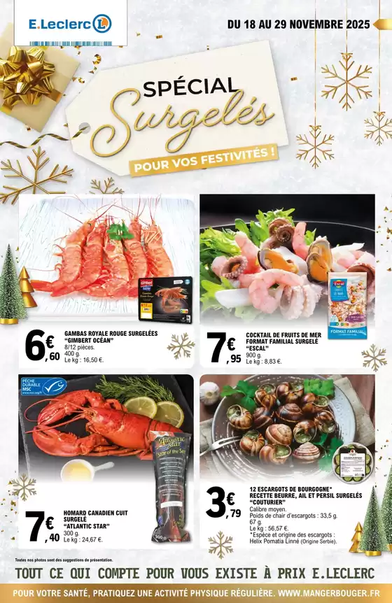 Catalogue E.Leclerc | SURGELES FESTIFS | 2025-11-18T00:00:00.000Z - 2025-11-29T00:00:00.000Z