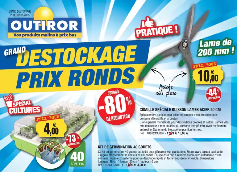 Catalogue Outiror à Valence | Grand destockage prix ronds | 2025-11-18T00:00:00.000Z - 2025-12-31T00:00:00.000Z