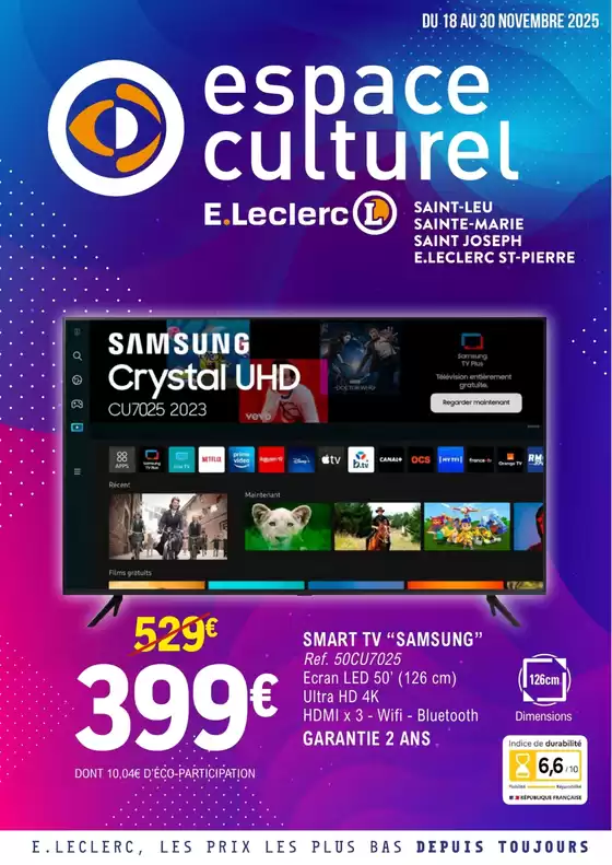 Catalogue E.Leclerc à Saint-Laurent-de-Cerdans | Espace culturel | 2025-11-18T00:00:00.000Z - 2025-11-30T00:00:00.000Z