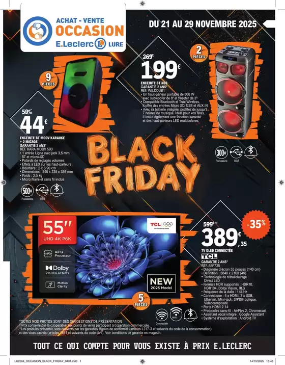 Catalogue E.Leclerc à Sévérac-le-Château | BLACK FRIDAY OCCASION | 2025-11-21T00:00:00.000Z - 2025-11-29T00:00:00.000Z