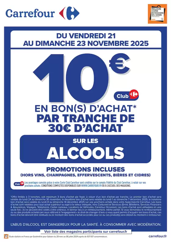 Catalogue Carrefour Drive à Monéteau | OPÉRATION BON D’ACHAT SUR LES ALCOOLS CE WEEK-END ! | 2025-11-21T00:00:00.000Z - 2025-11-23T00:00:00.000Z