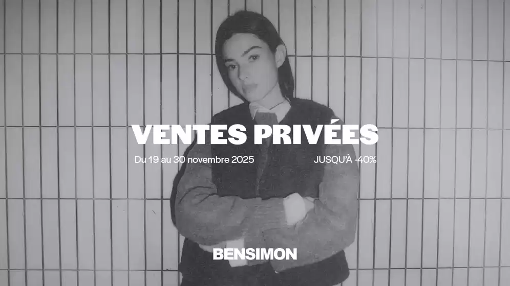 Catalogue Bensimon à Les Touches | Ventes Privées jusqu'à -40% | 2025-11-20T00:00:00.000Z - 2025-11-30T00:00:00.000Z