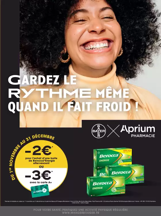 Catalogue Aprium Pharmacie à Reims | GARDEZ LE RYTHME MÊME QUAND IL FAIT FROID ! | 2025-11-21T00:00:00.000Z - 2025-12-31T00:00:00.000Z