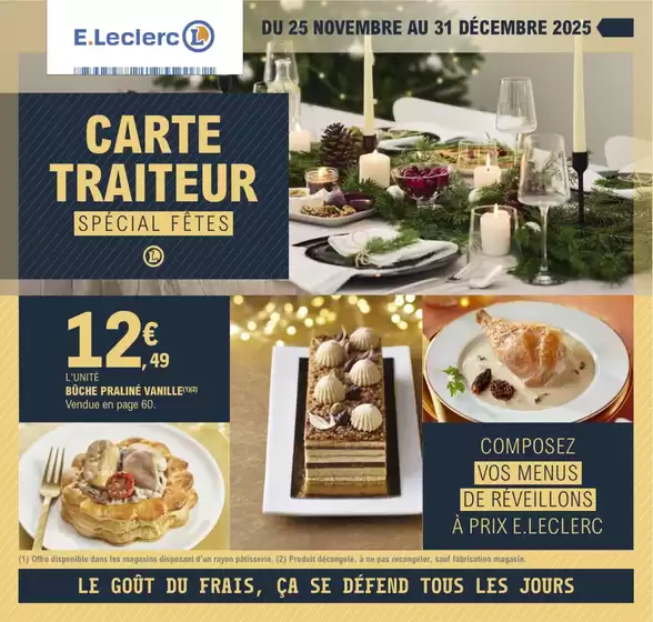 Catalogue E.Leclerc à | CARTE TRAITEUR FESTIVE - MIXTE | 2025-11-25T00:00:00.000Z - 2025-12-31T00:00:00.000Z