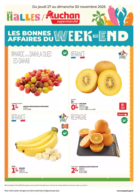 Catalogue Auchan Supermarché à Lannemezan | Les bons plans du week-end dans votre super ! | 2025-11-27T00:00:00.000Z - 2025-11-30T00:00:00.000Z