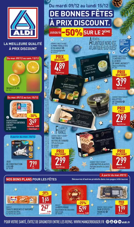 Catalogue Aldi à Bondy | DE BONNES FÊTES À PRIX DISCOUNT. | 2025-12-09T00:00:00.000Z - 2025-12-15T00:00:00.000Z