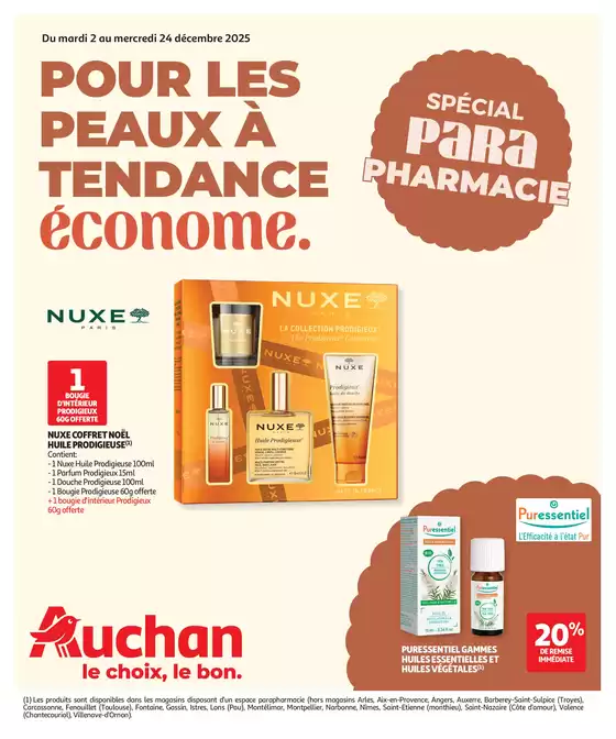 Catalogue Auchan Hypermarché à Moûtiers | Pour les peaux à tendance économe | 2025-12-02T00:00:00.000Z - 2025-12-24T00:00:00.000Z