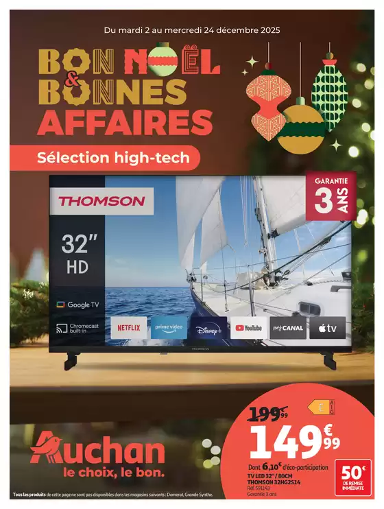 Catalogue Auchan Hypermarché à Moûtiers | Bon Noël et Bonnes Affaires : Sélection hig-tech | 2025-12-02T00:00:00.000Z - 2025-12-24T00:00:00.000Z