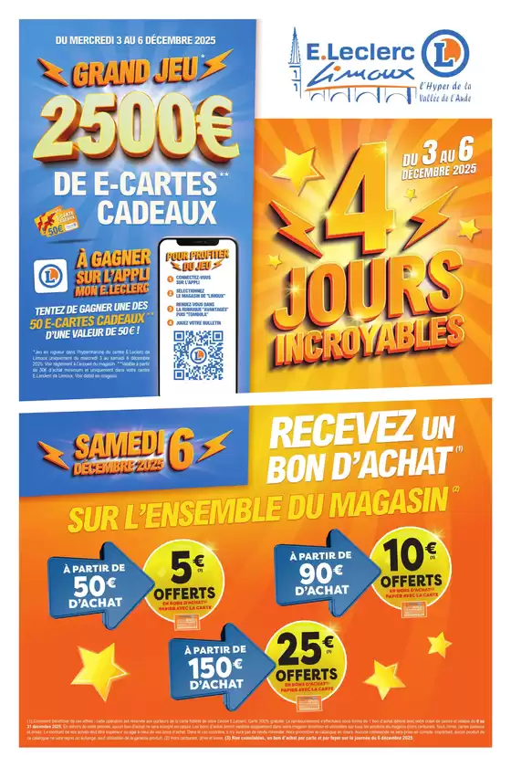 Catalogue E.Leclerc à Vaires-sur-Marne | 4 JOURS INCROYABLES | 2025-12-03T00:00:00.000Z - 2025-12-31T00:00:00.000Z