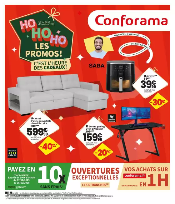 Catalogue Conforama à Bourges | Un Noël HoHoHo en promos ! C'est l'heure des cadeaux | 2025-12-02T00:00:00.000Z - 2025-12-25T00:00:00.000Z