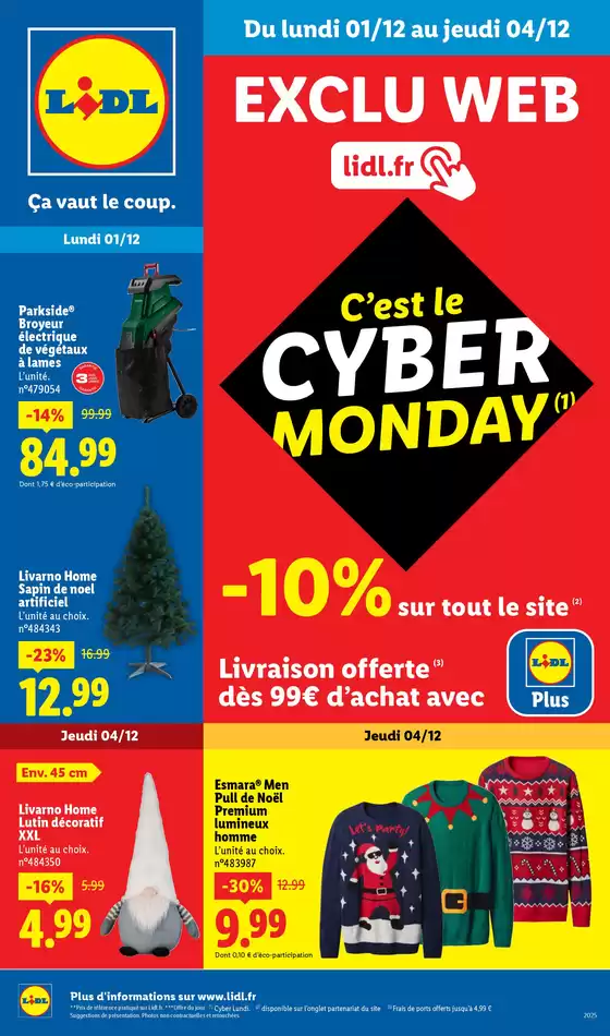 Catalogue Lidl à Moûtiers | C’est le CYBER MONDAY | 2025-12-02T00:00:00.000Z - 2025-12-04T00:00:00.000Z