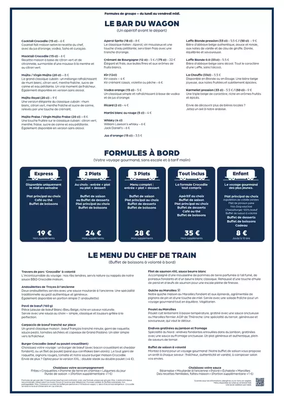 Catalogue Crocodile à Paris | Hiver Menu Formule groupe | 2025-12-02T00:00:00.000Z - 2026-03-20T00:00:00.000Z