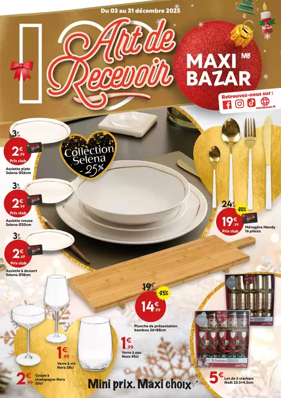 Catalogue Maxi Bazar à Hesdin | Art de Recevoir | 2025-03-03T00:00:00.000Z - 2025-12-31T00:00:00.000Z