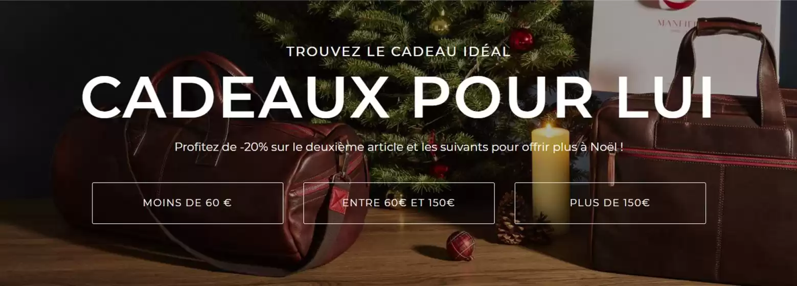 Catalogue Manfield à Bouguenais | Profitez de -20% sur le deuxième article et les suivants pour offrir plus à Noël ! | 2025-12-03T00:00:00.000Z - 2025-12-31T00:00:00.000Z