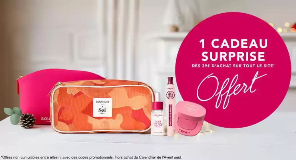Catalogue Bourjois à Bordeaux | Cadeau surprise offert dès 39€ d'achat | 2025-12-03T00:00:00.000Z - 2025-12-11T00:00:00.000Z