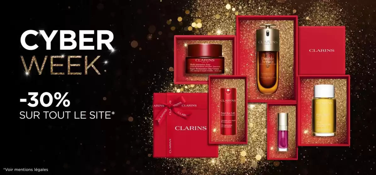 Catalogue Clarins à Bordeaux | Cyber Week | 2025-12-03T00:00:00.000Z - 2025-12-04T00:00:00.000Z