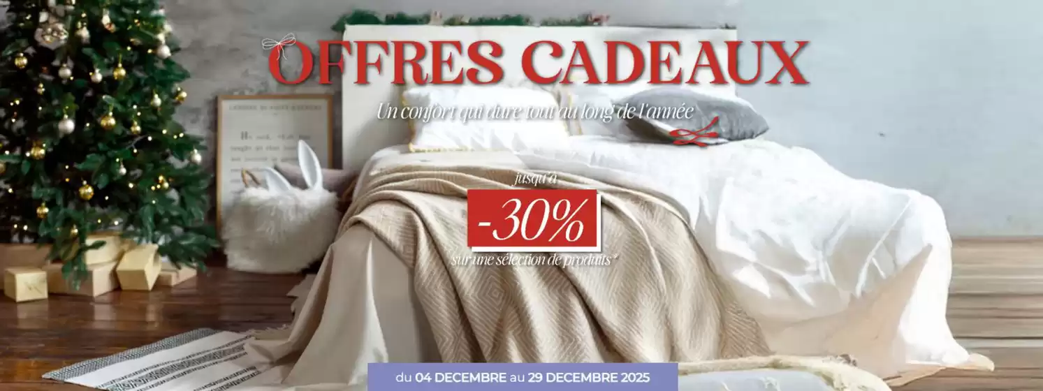 Catalogue Place de la Literie à Orange | Offres cadeaux | 2025-12-04T00:00:00.000Z - 2025-12-29T00:00:00.000Z