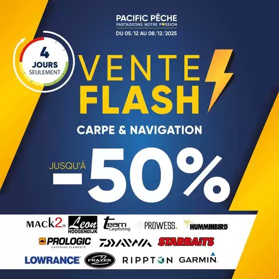 Catalogue Pacific Pêche à La Mézière | Vente Flash Jusqu'à -50% sur une sélection de grandes marques | 2025-12-05T00:00:00.000Z - 2025-12-08T00:00:00.000Z
