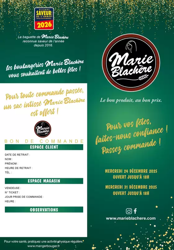 Catalogue Marie Blachère à Bourgoin-Jallieu | Le menu des fêtes | 2025-12-05T00:00:00.000Z - 2025-12-31T00:00:00.000Z