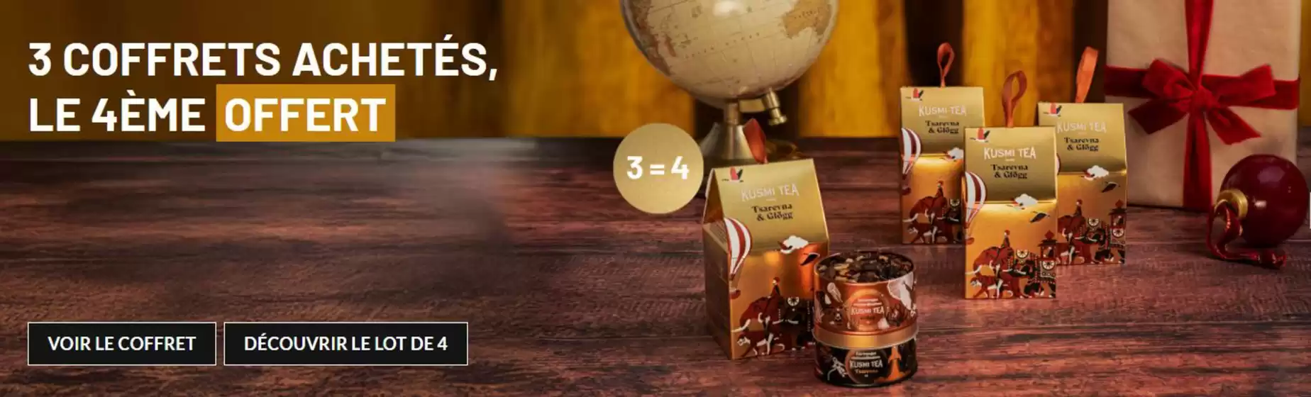 Catalogue Kusmi Tea à Grasse | Profitez de -25% sur ce lot de 4 Coffrets Découverte | 2025-12-09T00:00:00.000Z - 2025-12-31T00:00:00.000Z