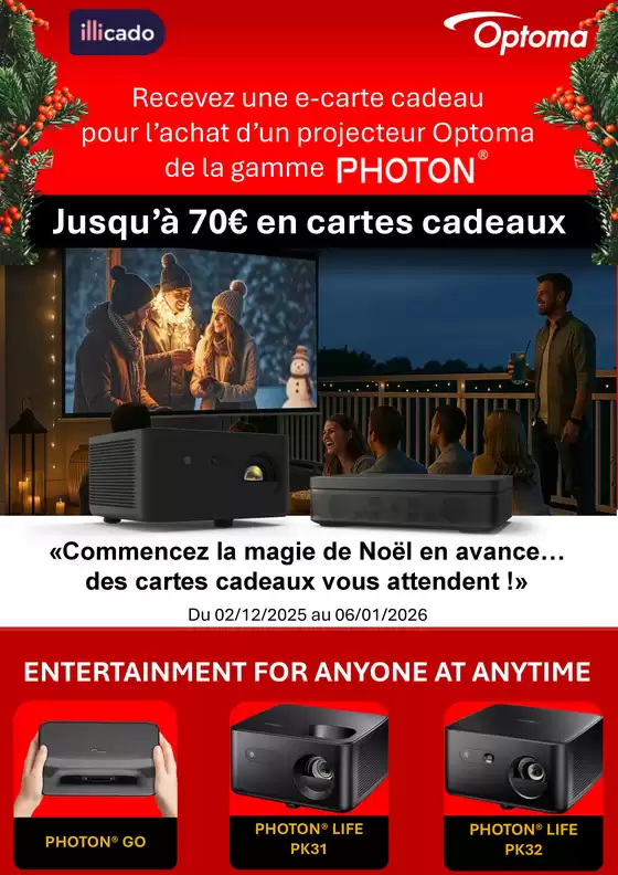 Catalogue LDLC à Lyon | Jusqu'à 70€ en carte cadeau avec Optoma | 2025-12-09T00:00:00.000Z - 2026-01-06T00:00:00.000Z